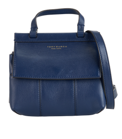 Mini Block-T Satchel, Leather, Blue, MIC, S, 2*